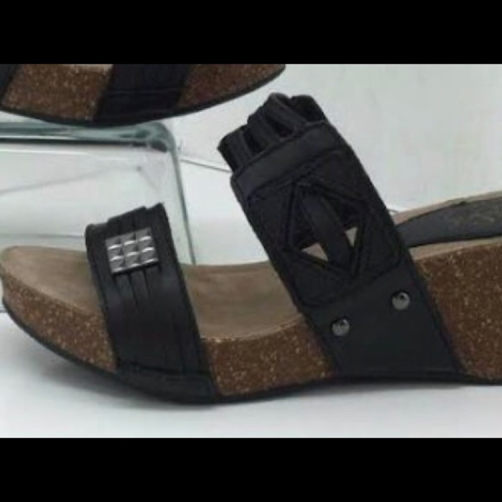 PureSole Wedge Black and Cork Size 7